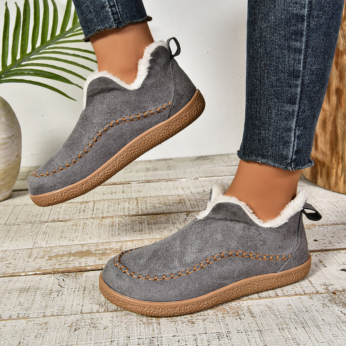 Reese2™ | Warm Fur Lined Slip-On Ankle Boots with Anti-slip Thick Sole