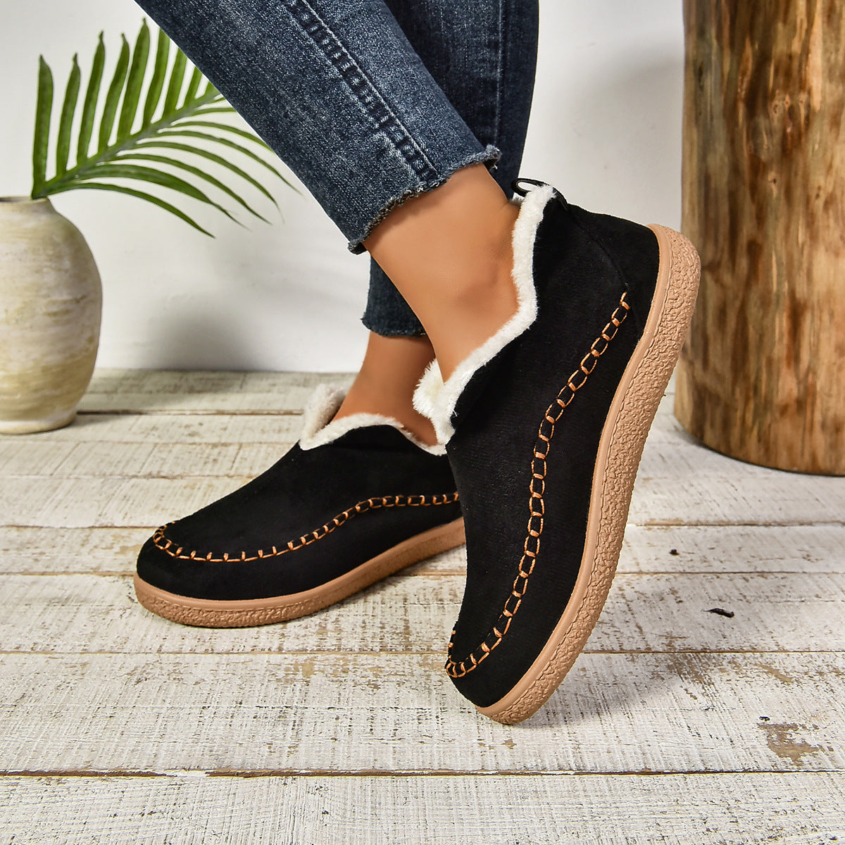 Reese2™ | Warm Fur Lined Slip-On Ankle Boots with Anti-slip Thick Sole