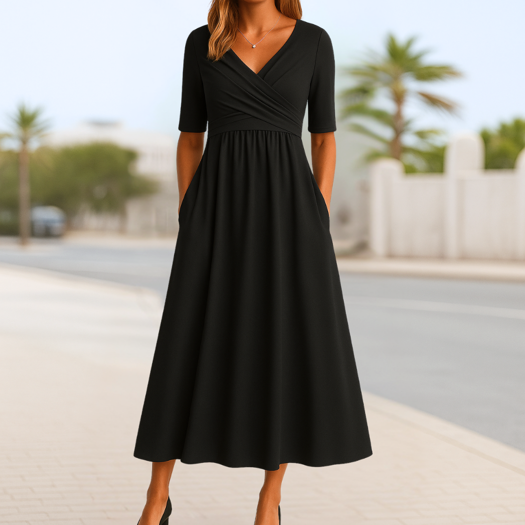 Freya | Crossed Dress with Short Sleeves