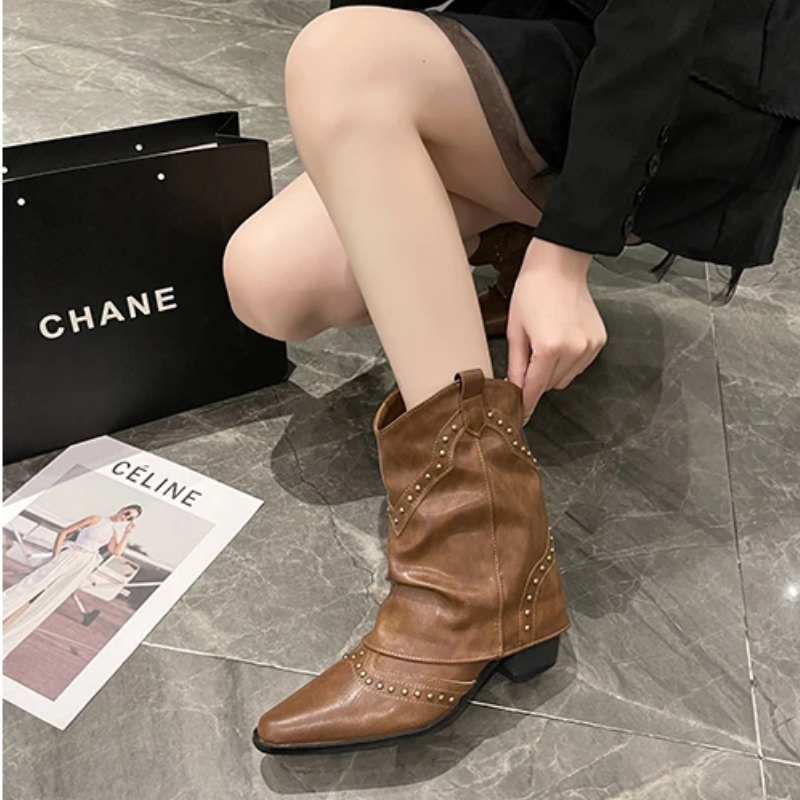 Wilhelmina | Studded Western Boots