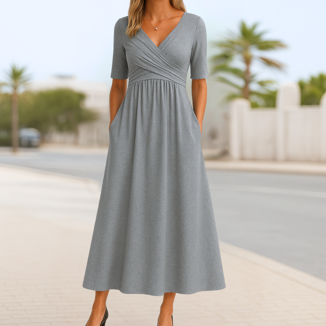 Freya | Crossed Dress with Short Sleeves