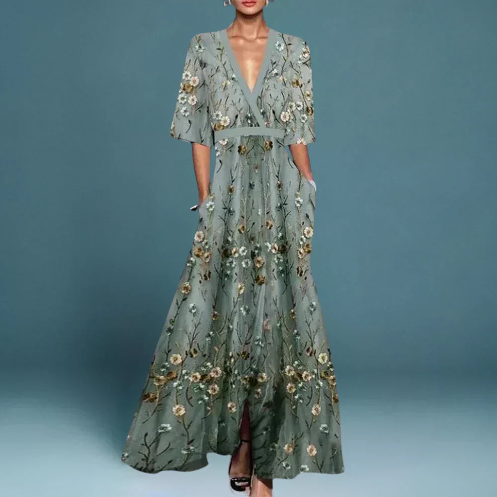 Bree | Elegant Maxi Dress with Floral Pattern