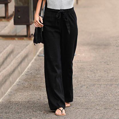 Therese | Women's Wide Leg Pants Drawstring High Waist Everyday