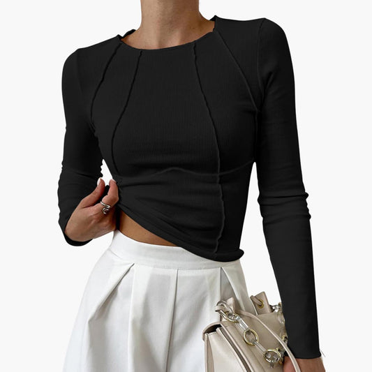 Morfudd | Sculpted Seam Long Sleeve Top
