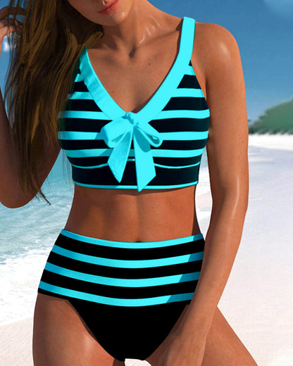 Gwendolyn™ | Women's High Waist Striped Bikini Set