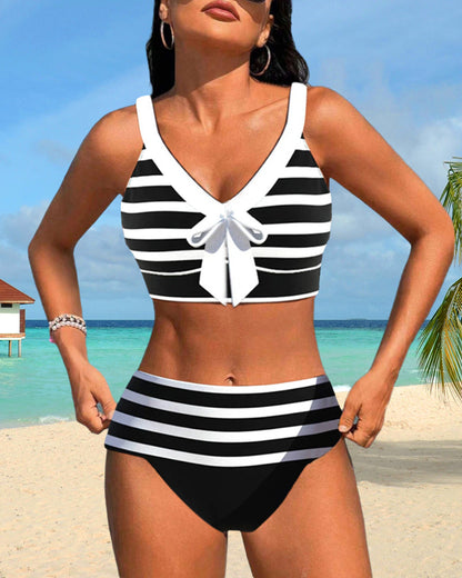 Gwendolyn™ | Women's High Waist Striped Bikini Set