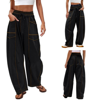 Antigone | Women's Wide Leg Cargo Pants High Waist Drawstring