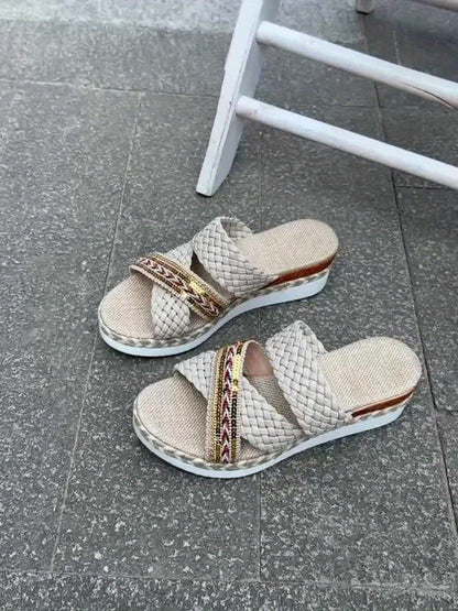 Blodwen | Women's Woven Slip-On Sandals