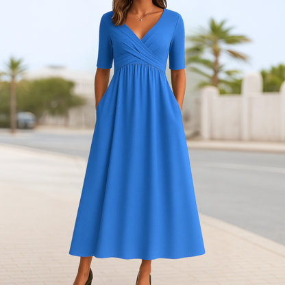 Freya | Crossed Dress with Short Sleeves