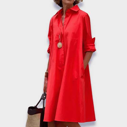 Alessandra™ | Elegant Midi Polo Dress