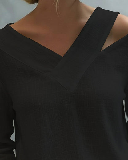Brittany | Women's Asymmetric V-Neck Long Sleeve Top