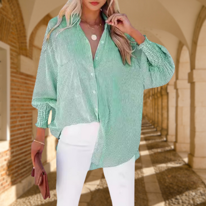 Lavinia | Women's Striped Oversized Button-Down Shirt Long Sleeve