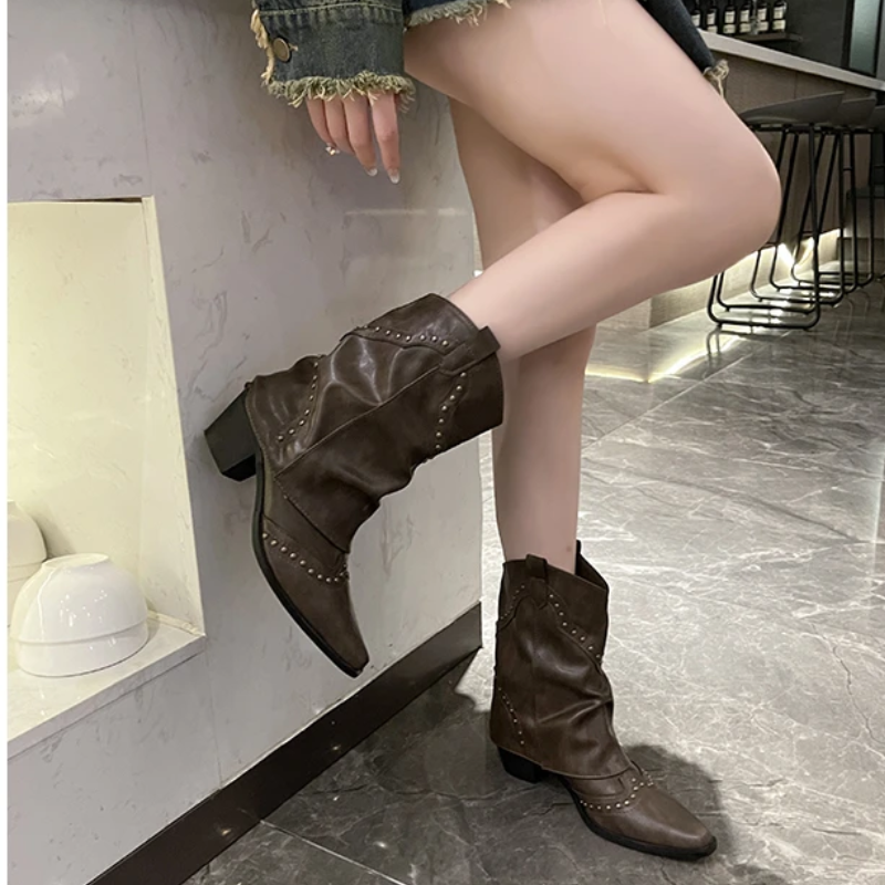 Wilhelmina | Studded Western Boots