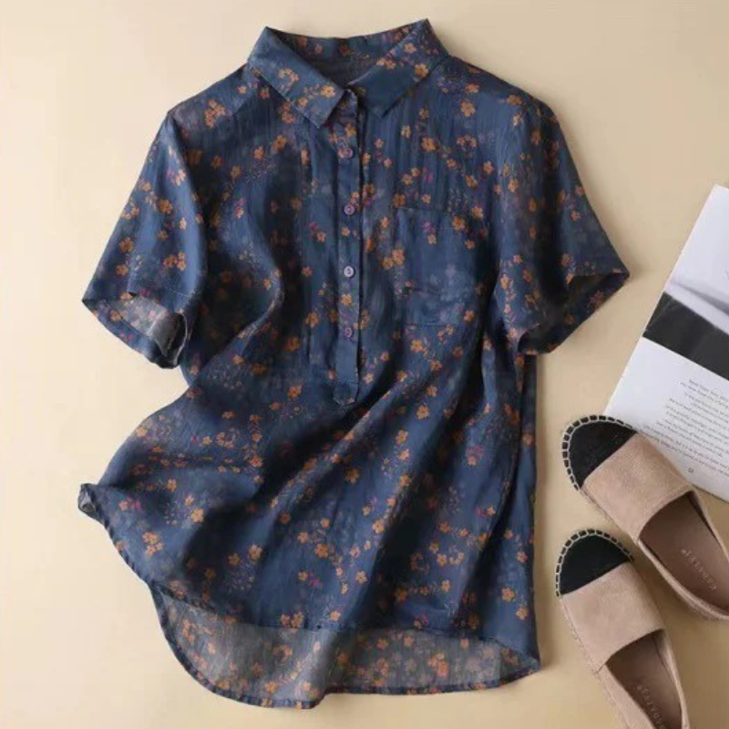 Rita | Floral Half-Placket Shirt
