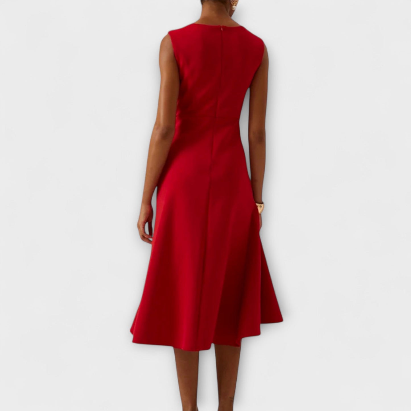 Verity | Draped Asymmetric Midi Dress