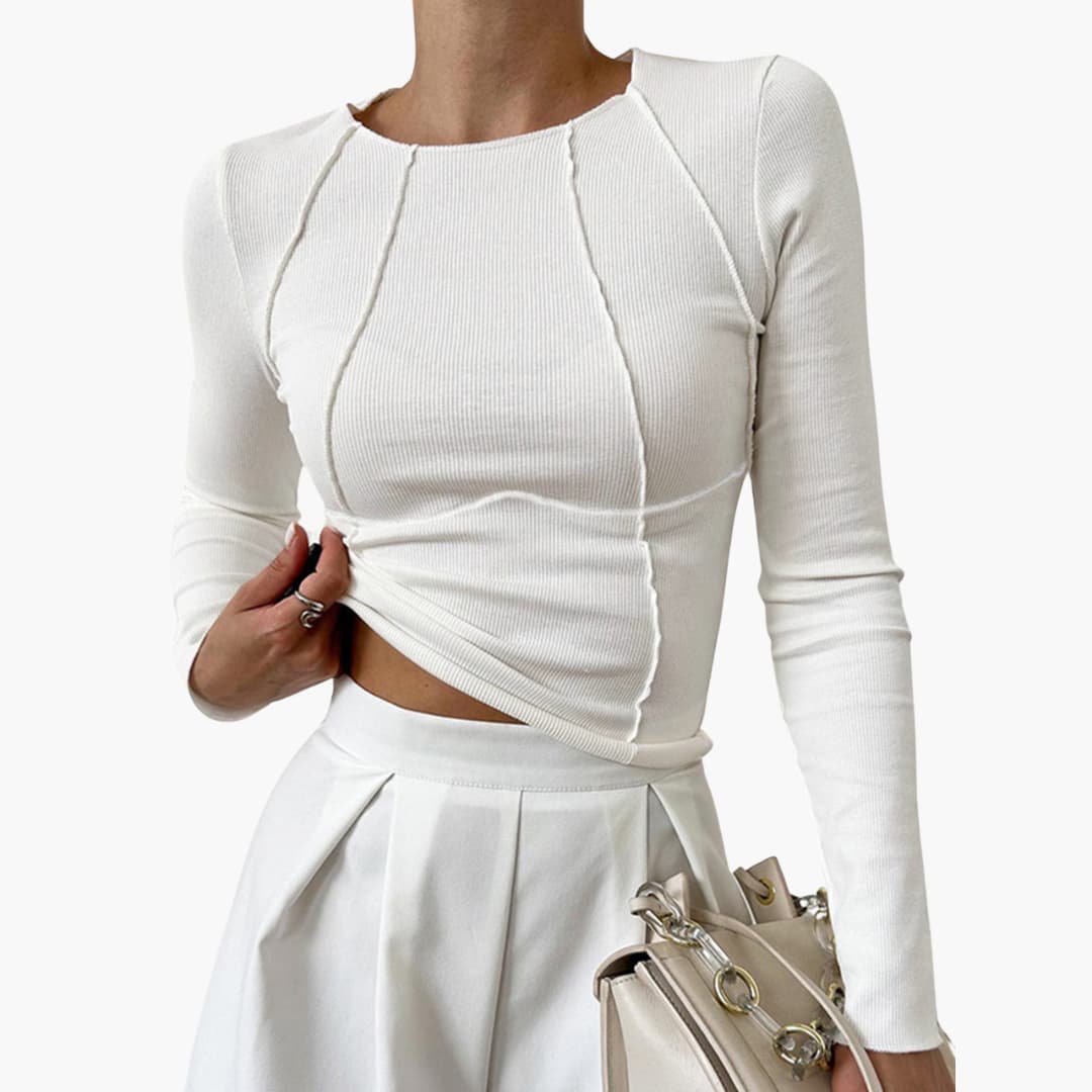 Morfudd | Sculpted Seam Long Sleeve Top