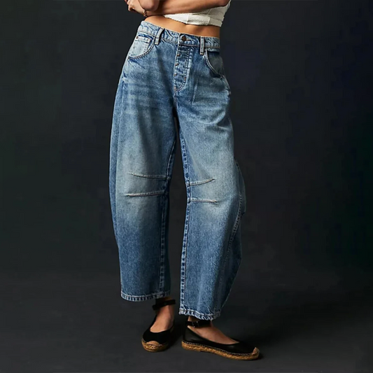 Grainne™ | Women's High Waist Barrel Leg Jeans Easy-Fit Denim