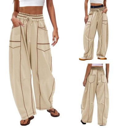 Antigone | Women's Wide Leg Cargo Pants High Waist Drawstring