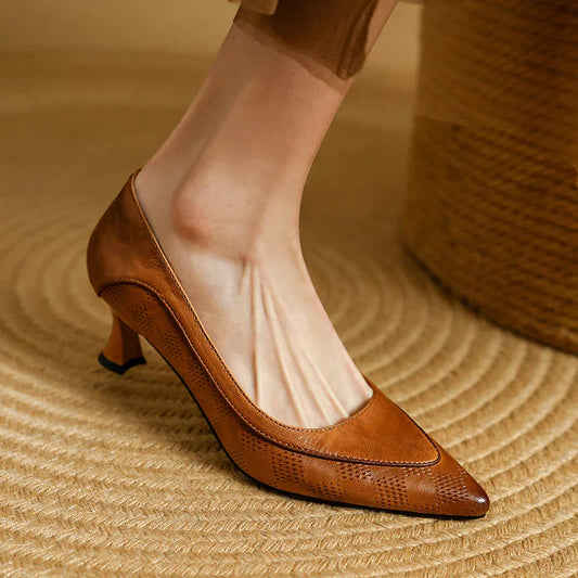 Daisy2™ | Women's Pointed Toe Kitten Heel Pumps Slip On Mid Heel