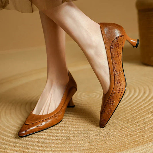 Daisy2™ | Women's Pointed Toe Kitten Heel Pumps Slip On Mid Heel