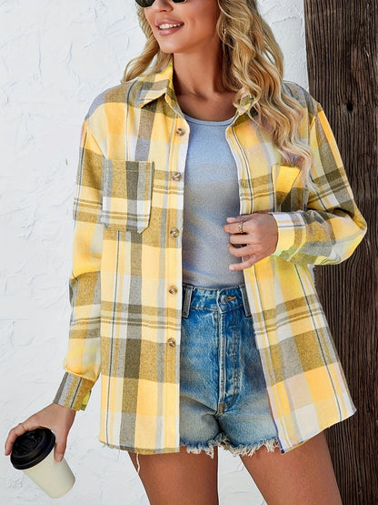 Corinna | Women's Oversized Plaid Flannel Button-Down Shirt