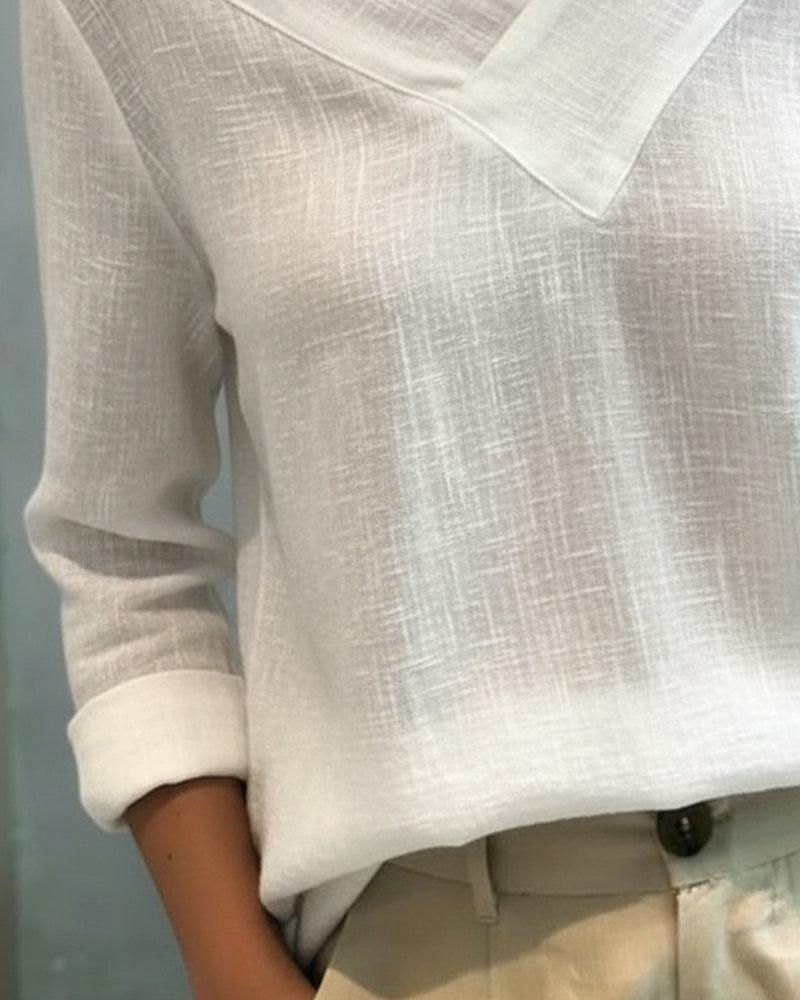 Brittany | Women's Asymmetric V-Neck Long Sleeve Top