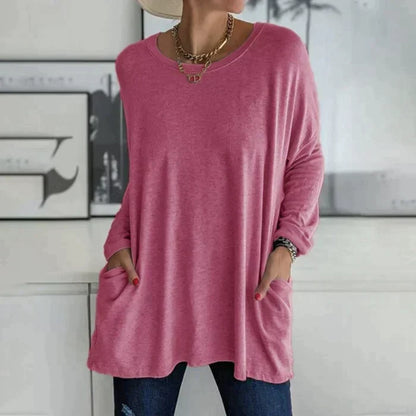 Annelise | Women's Oversized Long Sleeve Tunic Top with Pockets