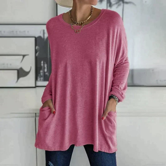 Annelise2™ | Women's Oversized Long Sleeve Tunic Top with Pockets
