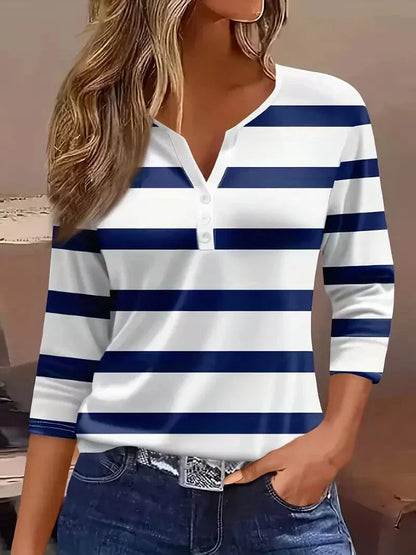 Skye | Striped V-Neck Top