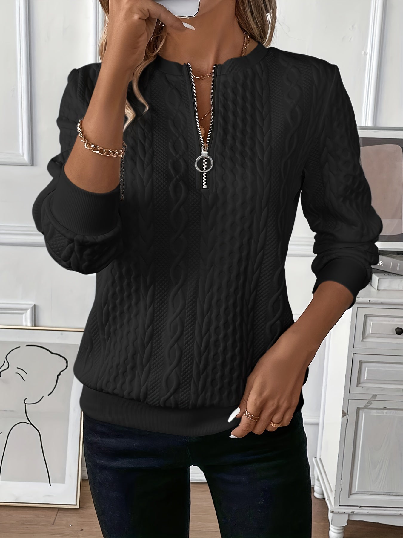 Nadine | Modern Zip-Up Sweater