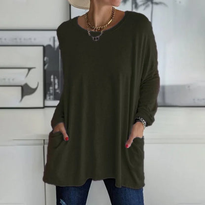 Annelise | Women's Oversized Long Sleeve Tunic Top with Pockets