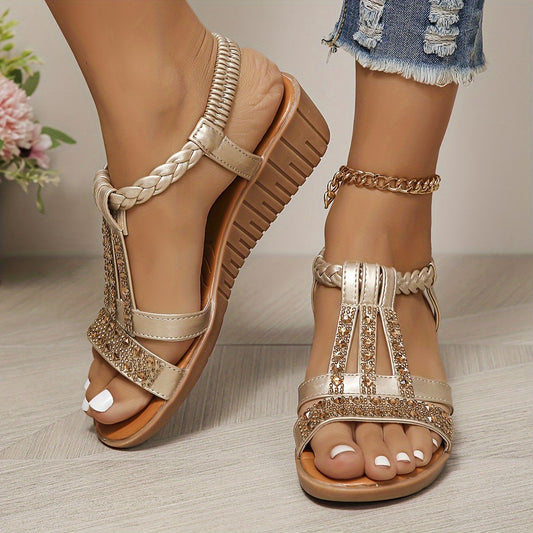 Adelaide™ | Women's Rhinestone Woven Sandals