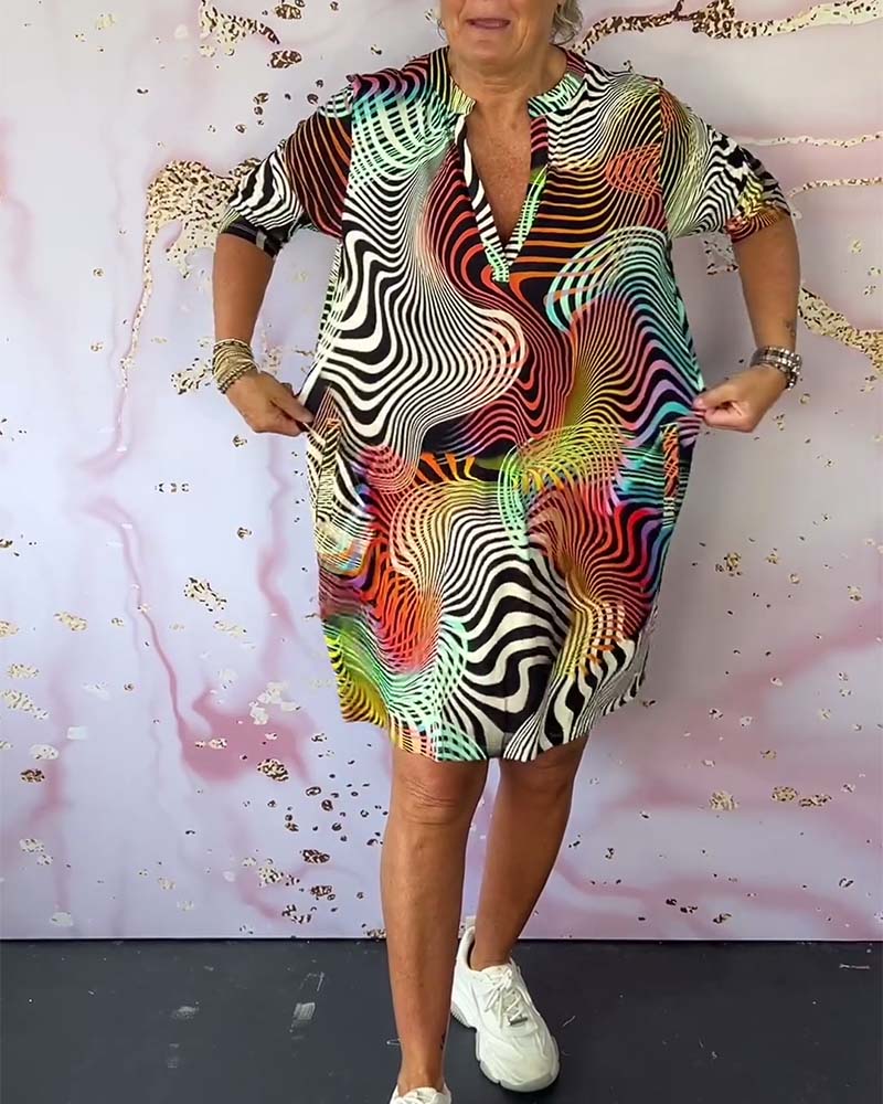 Delphine | Colourful V-neck Dress