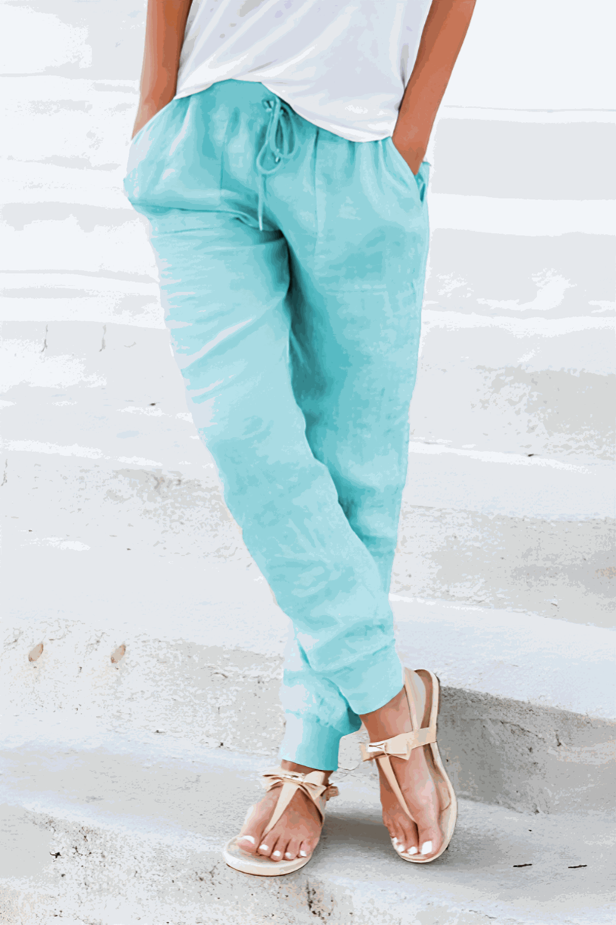 Annette | Women's Drawstring Jogger Pants with Elastic Ankle Cuffs