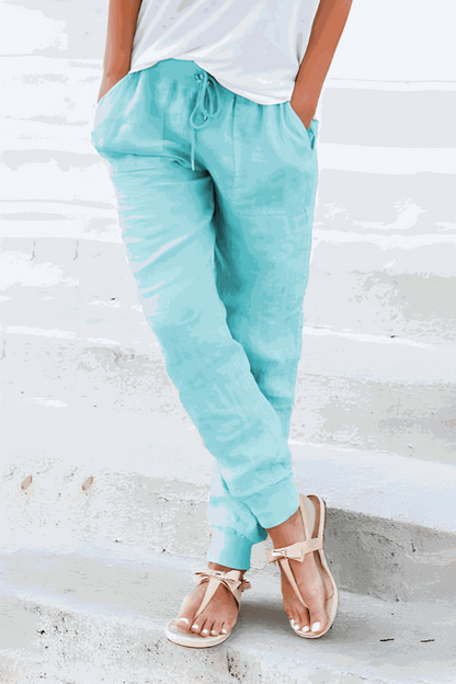 Annette | Women's Drawstring Jogger Pants with Elastic Ankle Cuffs