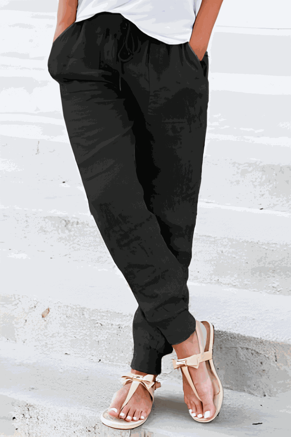 Annette | Women's Drawstring Jogger Pants with Elastic Ankle Cuffs