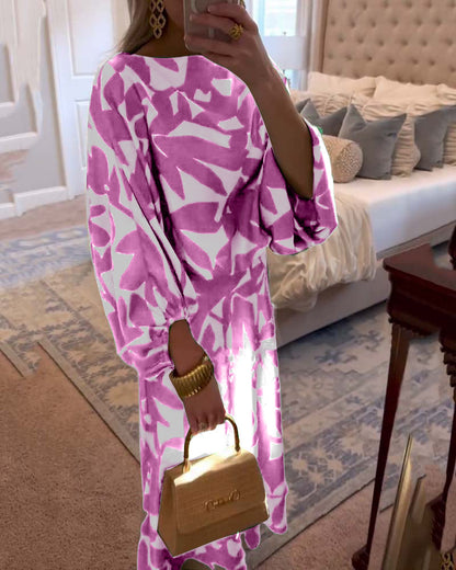 Diana | Two-Piece Printed Set with Lantern Sleeves