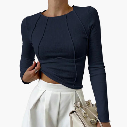 Morfudd | Sculpted Seam Long Sleeve Top