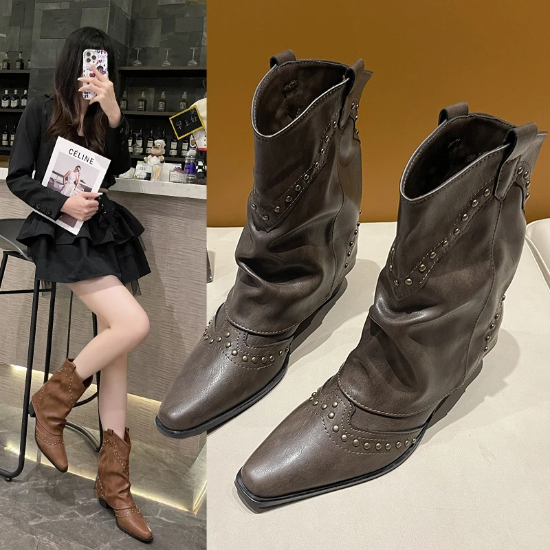 Wilhelmina | Studded Western Boots
