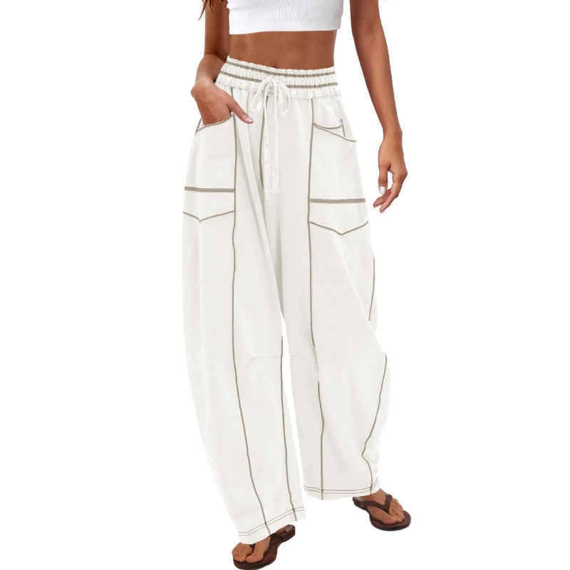 Antigone | Women's Wide Leg Cargo Pants High Waist Drawstring
