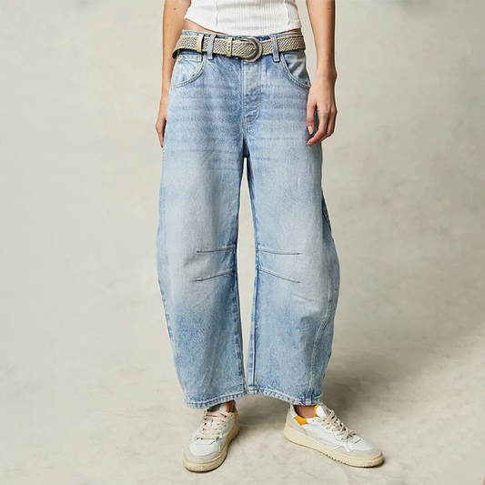 Grainne™ | Women's High Waist Barrel Leg Jeans Easy-Fit Denim
