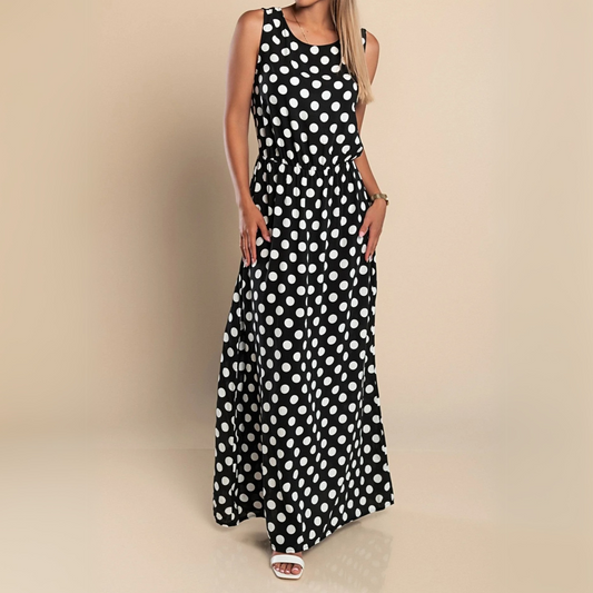 Sylvaine | Polka Dot Maxi Dress