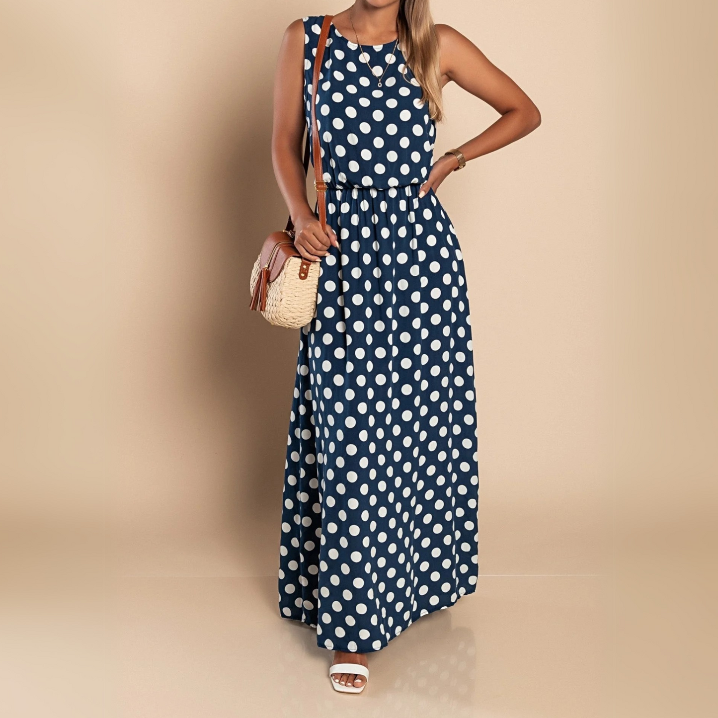 Sylvaine | Polka Dot Maxi Dress