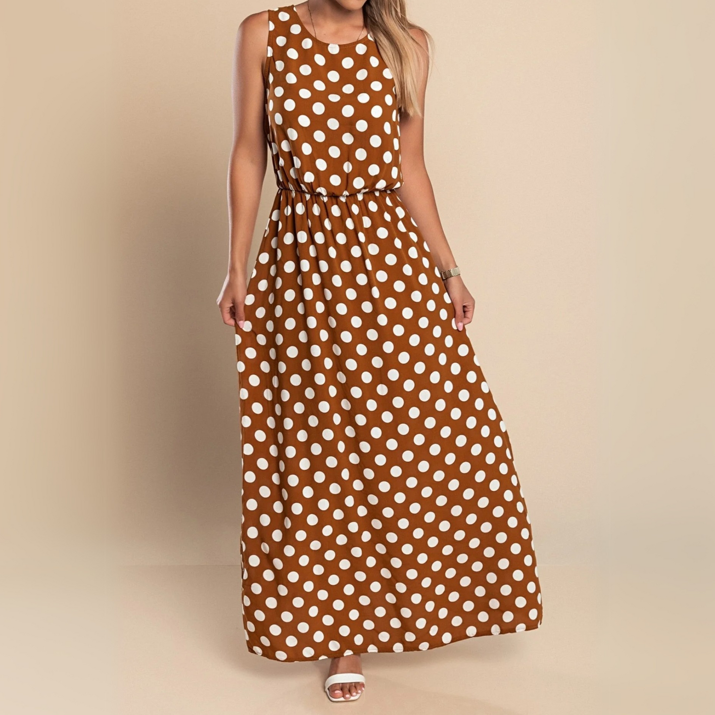 Sylvaine | Polka Dot Maxi Dress