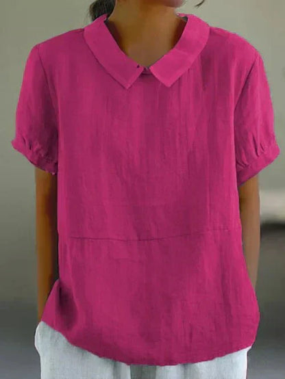 Nausicaa | Women's Peter Pan Collar Short Sleeve Everyday Top