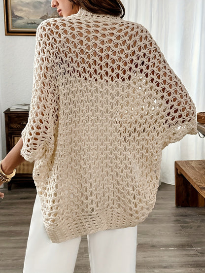 Hazel | Open Knit Drape Cardigan