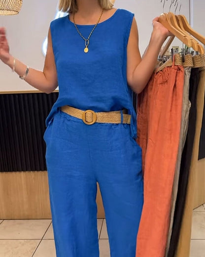Sienna | Women's Wide Leg Pants & Sleeveless Top 2 Piece Set