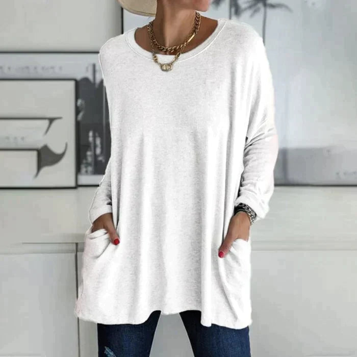 Annelise | Women's Oversized Long Sleeve Tunic Top with Pockets