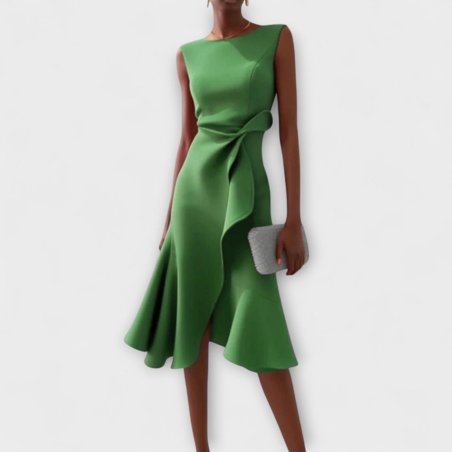 Verity | Draped Asymmetric Midi Dress