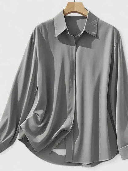 Cleo | Women's Elegant Button Down Shirt with Concealed Placket